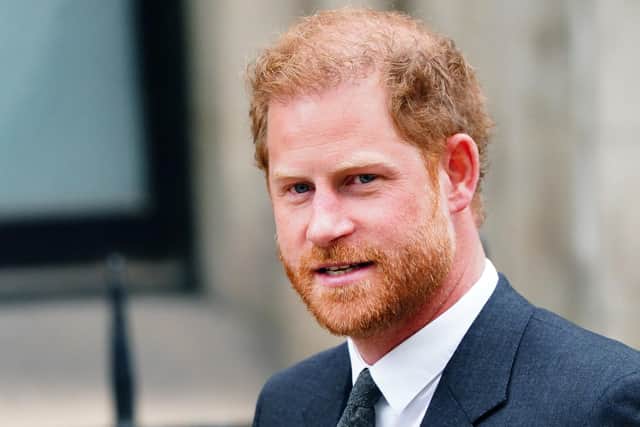 File photo dated 30/3/2023 of the Duke of Sussex. The Duke of Sussex's historical appearance in a High Court witness box revealed a host of claims about his life, the behaviour of the press and the impact of media scrutiny on him. Harry sat through nearly five hours of questioning in June as he gave evidence in the trial over his allegations of unlawful information-gathering by Mirror Group Newspapers (MGN). Victoria Jones/PA Wire