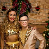 Amy Dowden and George Webster who will be taking part in the Strictly Come Dancing Christmas Special.  Photo credit: Guy Levy/BBC/PA Wire