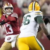 Brock Purdy #13 of the San Francisco 49ers looks to pass during the second half against the Green Bay Packers in the NFC Divisional Playoffs at Levi's Stadium on January 20 (Picture: Thearon W. Henderson/Getty Images)