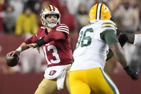 Brock Purdy #13 of the San Francisco 49ers looks to pass during the second half against the Green Bay Packers in the NFC Divisional Playoffs at Levi's Stadium on January 20 (Picture: Thearon W. Henderson/Getty Images)