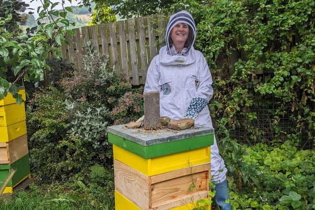 Caroline Ingham, beekeeping in Holmfirth. Picture: Caroline Ingham/PA.