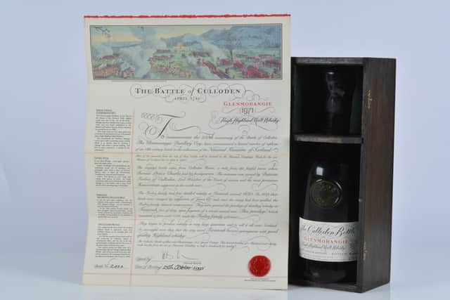 Special Limited Edition The Battle of Culloden 1971 Glenmorangie single highland malt whisky, owned by the late Baroness Betty Boothroyd. The estate of the first female Speaker of the House of Commons Baroness Betty Boothroyd is set to go under the hammer with the proceeds divided between six charities. Special Auction Services/PA Wire