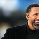 PA file photo of TNS Sports Pundit, Rio Ferdinand, ahead of the UEFA Champions League quarter-final, second leg match at the Etihad Stadium, Manchester on April 17, 2024. Picture: Mike Egerton/PA.