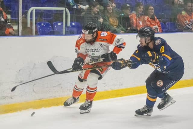 ON THE UP: Sheffield Steeldogs' player-coach Jason Hewitt (left) believes his team is gradually heading in the right direction. Picture courtesy of RDG Media/Steeldogs Media.
