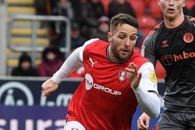 Rotherham's Conor Washington thought his goal had earned the Millers victory against Stoke (Picture: Jonathan Gawthorpe)