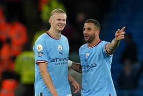 KEY MAN: Manchester City's Kyle Walker with team-mate Erling Haaland last season. Picture: Martin Rickett/PA