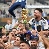 CROWNING GLORY: Lionel Messi celebrates Argentina's World Cup win