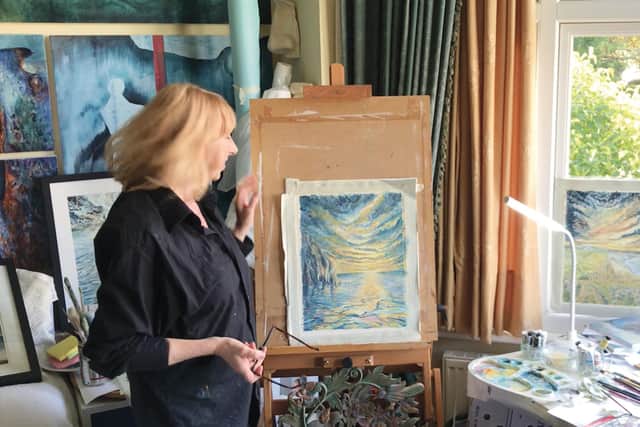 Frances Tabbernor in her studio
