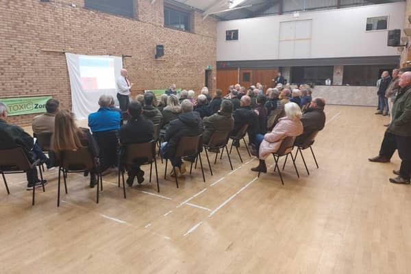 Residents attending a public meeting over plans for an asphalt plan beside the Allerton Park incinerator Picture: LDRS