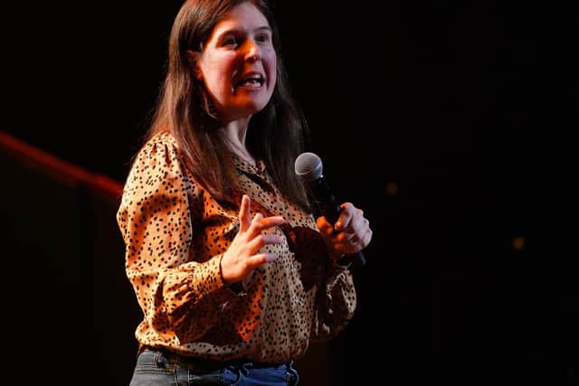 Rosie Jones on stage during An Evening of Comedy for the Teenage Cancer Trust back in March. Photo: PA