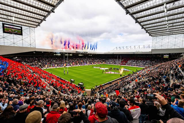 A general view of St James' Park prior to the start of the opening match of the 2021 Rugby League World Cup between England and Samoa. (Picture: Will Palmer/SWpix.com)