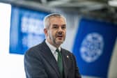 South Yorkshire’s Mayor Oliver Coppard speaking at Doncaster Sheffield Airport in September 2025. Photograph by Tony Johnson.