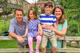 Farmers Emma and Rob Sturdy, of Eden Farm, Old Malton, North Yorkshire, are tenant farmers and at the moment fighting to save their farm. Pictured Rob and Emma Sturdy, with their children Lizzie and Sebastian.