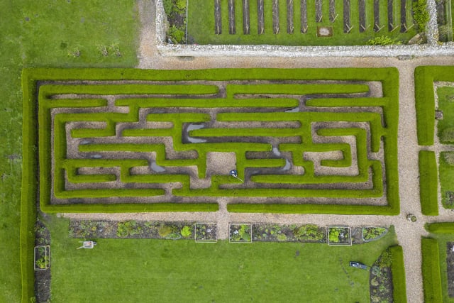 Head gardener Jason Haslip and woodsman Mike Hanslip, maintain the maze and medieval gardens at Bolton Castle