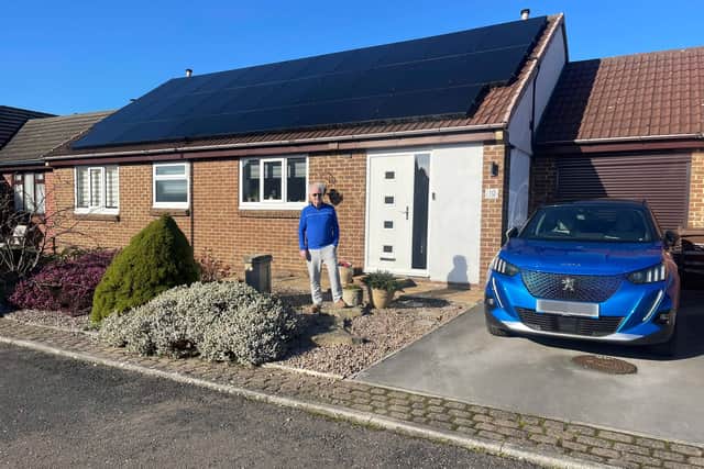 Craig Howie, pictured, installed 26 solar panels on the roof of his Silsden home along with an air source heat pump and battery storage.