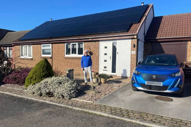 Craig Howie, pictured, installed 26 solar panels on the roof of his Silsden home along with an air source heat pump and battery storage.