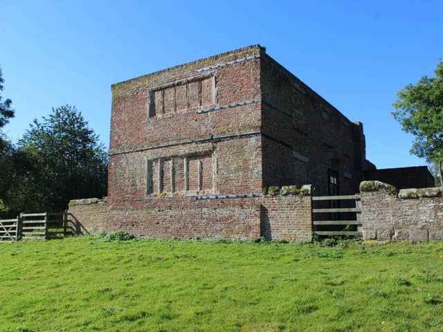 Elmswell Old Hall was built in the 1600s and is now a managed and conserved ruin