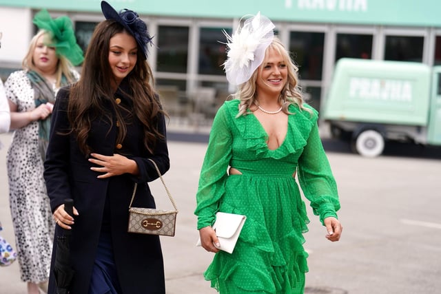 Racegoers during day two of the Randox Grand National Festival at Aintree Racecourse, Liverpool. (Photo credit: Mike Egerton/PA Wire)