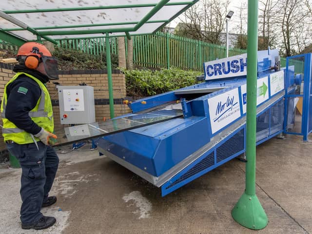 The crushing machine that helps Morley Glass to recycle glass instead of sending it to landfill. Photo: Morley Glass.