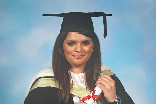 Undated family handout photo issued by Police Scotland of Fawziyah Javed on her graduation day. Kashif Anwar was found guilty of murdering his wife Ms Javed by pushing her from Arthur's Seat in Holyrood Park, Edinburgh, in September 2021.