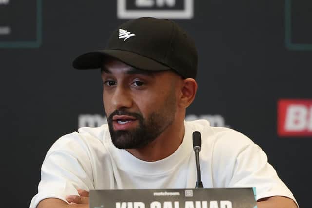 Kid Galahad speaks during the final press conference. Picture: Mark Robinson/Matchroom Boxing