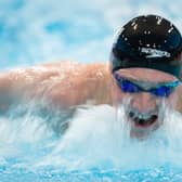 Max Litchfield competing at the Aquatics GB Swimming Championships at London Aquatics Centre in April (Picture: Justin Setterfield/Getty Images)