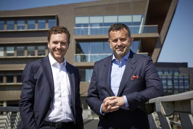 Pleased: Wykeland finance director, Chris Crookham, left, and managing director, Dominic Gibbons. (Photo supplied by Wykeland)