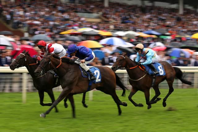 Migration ridden by William Buick (second left) wins The Sky Bet Handicap during Sky Bet Ebor day of the Welcome to Yorkshire Ebor Festival 2021 at York racecourse. Thousands have signed a petition campaigning against propsosed betting and gambling rules. Picture date: Photo credit should read: Nigel French/PA Wire.