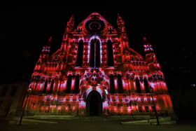 The free public show will be visible from the South Piazza of the Minster from 6pm to 9pm every evening from February 10th - 23rd. The show will be on an 8-minute loop, and viewers are invited to stay for as many showings as they wish. No booking is required.