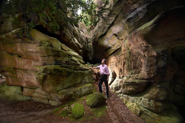 Robert Hunter pictured at Plumpton Rocks, Harrogate. The rocks have reopened after renovation work. Picture by Simon Hulme 3rd September 2022