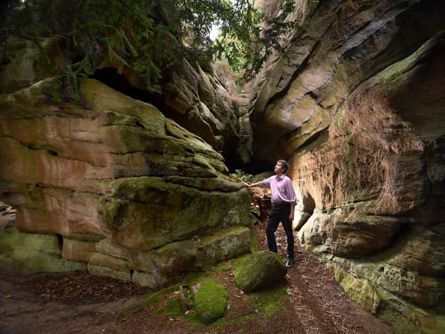 Robert Hunter pictured at Plumpton Rocks, Harrogate. The rocks have reopened after renovation work. Picture by Simon Hulme 3rd September 2022