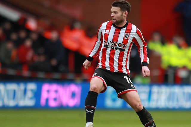 Sheffield, England, 11th March 2023. Oliver Norwood of Sheffield Utd in action  during the Sky Bet Championship match at Bramall Lane, Sheffield. Picture credit should read: Simon Bellis / Sportimage