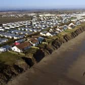 Houses and static caravans on the coastline at Skipsea, East Riding of Yorkshire  Picture date: Wednesday January 22, 2020. Credit: Owen Humphreys/PA Wire