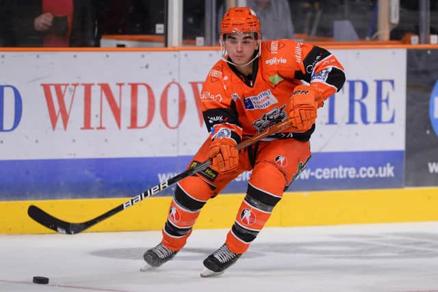 GOOD START: Brett Neumann has posted seven goals and eight assists in the Elite League regular season. Picture courtesy of Dean Woolley/EIHL/Steelers.