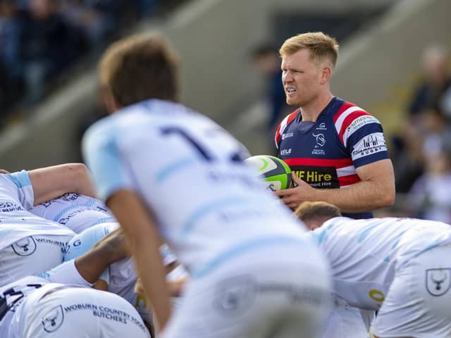 Doncaster Knights' scrum-half Alex Dolly scored a hat-trick of tries against Cambridge (Picture: Tony Johnson)