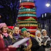 Tesco launches alternative Christmas tree made from food cans in Scarborough's Trafalgar Square