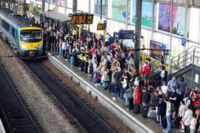 A file photo of rail passengers at Leeds Railway Station. PIC: Simon Hulme