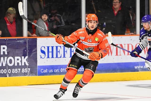 CLOSE CALL: Defenceman Sam Jones could return to action for Sheffield Steelers against Fife Flyers after over a month on the sidelines. Picture: Dean Woolley/Steelers Media.