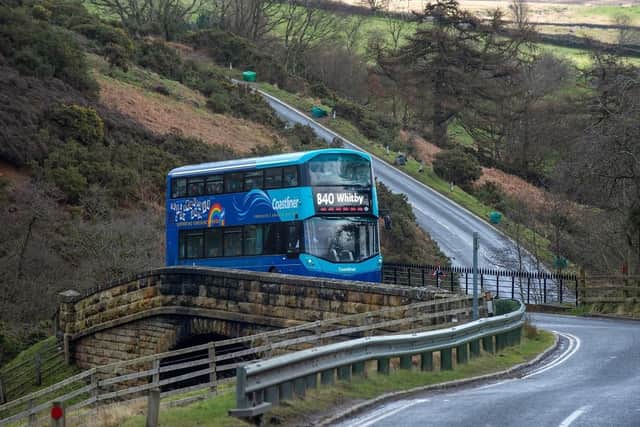 A Coastliner bus approaches Goathland which is on the route of Britain's most scenic bus route. (Pic credit: Bruce Rollinson)