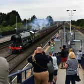 Crowds gather to watch the Flying Scotsman pass through Church Fenton Railway Station, North Yorkshire.
Photographed by Yorkshire Post photographer Jonathan Gawthorpe.
9th July 2023.