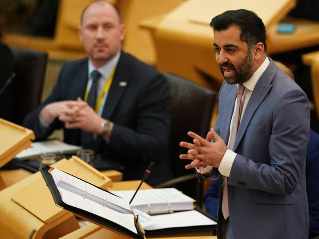 Newly elected First Minister of Scotland Humza Yousaf during First Minster's Questions (FMQ's) at the Scottish Parliament in Holyrood, Edinburgh. PIC: Andrew Milligan/PA Wire