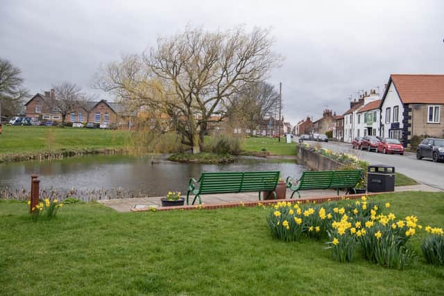 The village green at Hutton Cranswick in the East Riding of Yorkshire, said to be the largest in the county. Photographed by Tony Johnson for the Yorkshire Post.