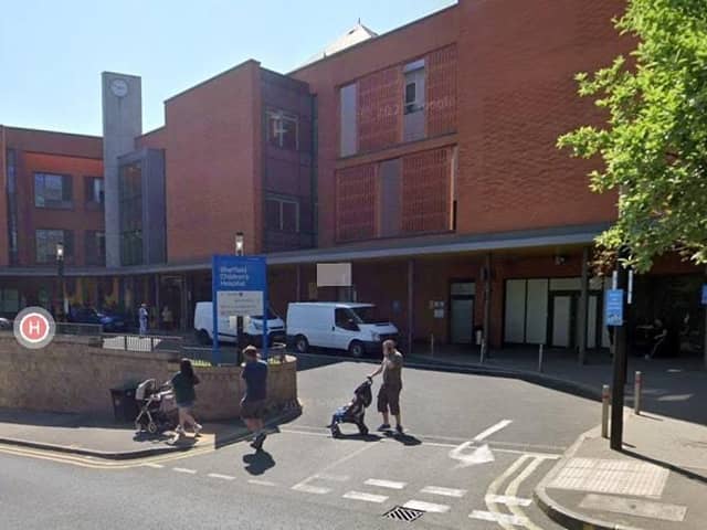Whooping cough, also known as pertussis, is a highly contagious bacterial infection that mainly affects the lungs and airways. Pictured: A Google Maps image of Sheffield Children's Hospital.