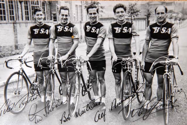 Peter Procter (far left) with his his BSA team mates in 1952.