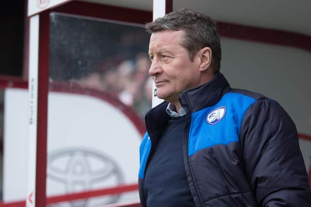 Danny Wilson back in the dugout at Oakwell most recently with Chesterfield (Picture: James Williamson)