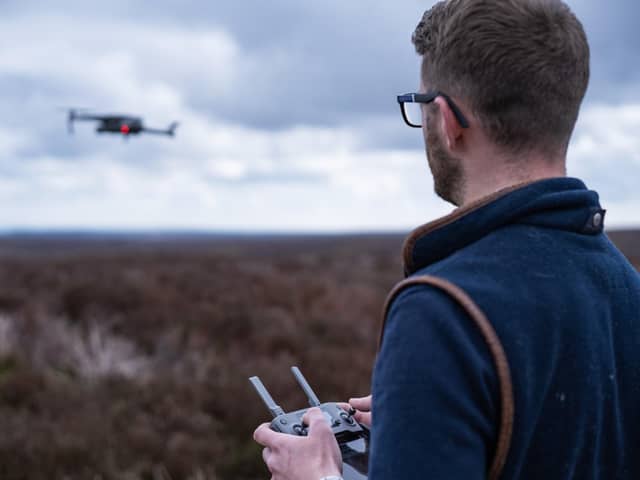 Drones are being used to monitor peatland at the Swinton Estate.