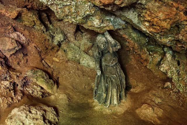 A statue of Mother Shipton in the cave. (Pic credit: Charlotte Gale / Mother Shipton's Cave)