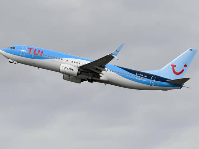 This picture shows a Boeing 737-800 of the TUI airline during take-off on September 24, 2019 at the airport in Duesseldorf, western Germany.(Photo by INA FASSBENDER/AFP via Getty Images)