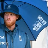 Rain on England's parade: The best that Ben Stokes and his players can hope for now is a 2-2 draw after the Ashes remained in Australia's hands after the rain-ruined fourth Test at Old Trafford. Photo by Clive Mason/Getty Images.
