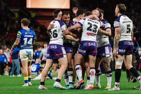 Wakefield celebrate their famous Grand Final win over Warrington. (Photo: Alex Whitehead/SWpix.com)